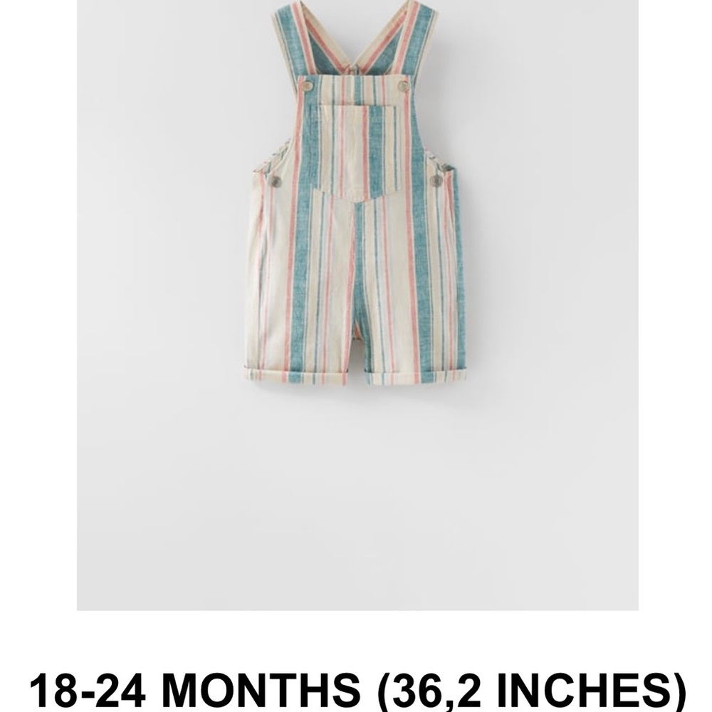18-24 month colorful striped overalls